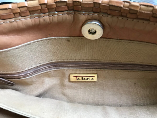 Tan Woven Vintage Talbots Leather Satchel