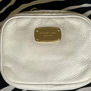 White Leather Michael Kors Crossbody Mini Bag