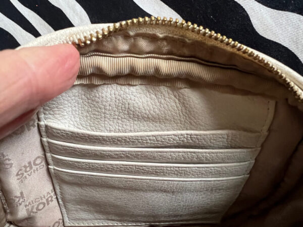 White Leather Michael Kors Crossbody Mini Bag