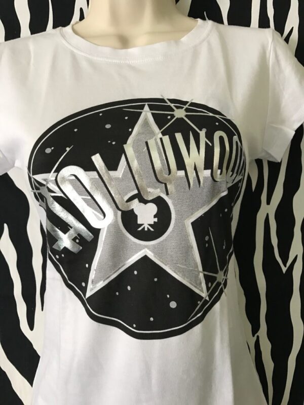 White, Silver And Black Hollywood T-Shirt