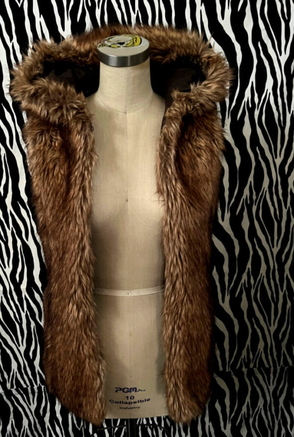 Zara Basic Faux Fur Vest With A Hood