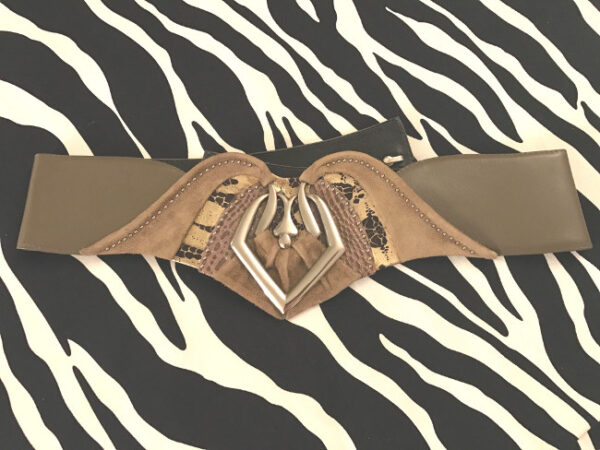 Artistic Ornamental Vintage Leather Belt, Vintage Leather Belt, Olive Green Belt, Artistic Belt