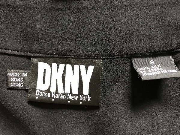 Black Silk DKNY Shirt, Black Silk DKNY Dress, Silk DKNY Tunic, Black DKNY Shirt, Silk DKNY Shirt
