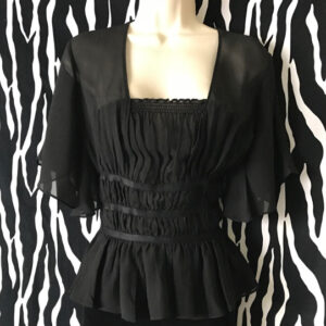 Black Silk Express Top, Black Silk Summer Blouse, Express Top, Romantic Silk Top, Black Silk Top