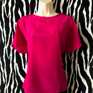 Oscar de la Renta Silk Blouse, Silk Top, Hot Pink Top, Oscar de la Renta Shirt