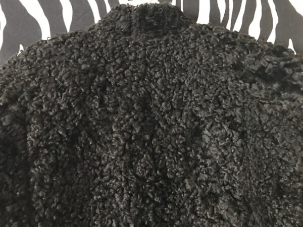 Vintage Black Curly Persian Lamb Fur Coat, Vintage Astrakhan Lamb Fur Coat, Vintage Karakul Shearling Coat, Curly Persian Lamb Fur Coat, Astrakhan Lamb Fur Coat - Image 5