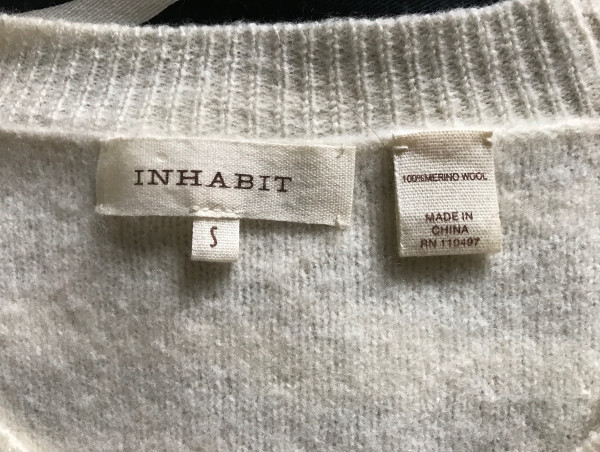 White Merino Wool Inhabit Pullover Tunic, Inhabit Pullover, White Pullover Tunic, Merino Wool Tunic, Inhabit Tunic